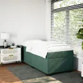 cadre de lit avec matelas Vert foncé 90x200 cm