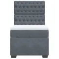 cadre de lit et matelas Gris foncé 90x200 cm Velours