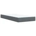 cadre de lit et matelas Gris foncé 90x200 cm Velours