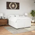 cadre de lit avec matelas Blanc 140x200cm Similicuir