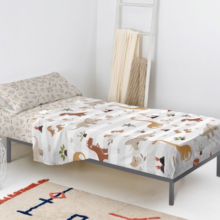 Juego de Sábanas HappyFriday Moshi Moshi Dino family Multicolor Cama