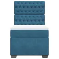 cadre de lit avec matelas bleu 80x200 cm velours