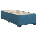 cadre de lit avec matelas bleu 80x200 cm velours
