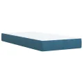 cadre de lit avec matelas bleu 80x200 cm velours