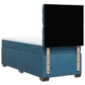 cadre de lit avec matelas bleu 80x200 cm velours