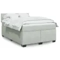 cadre de lit et matelas Gris clair 140x200cm Velours