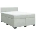 cadre de lit et matelas Gris clair 140x200cm Velours