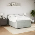 cadre de lit et matelas Gris clair 140x200cm Velours