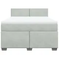 cadre de lit et matelas Gris clair 140x200cm Velours