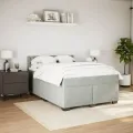 cadre de lit et matelas Gris clair 160x200cm Velours
