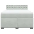 cadre de lit et matelas Gris clair 160x200cm Velours
