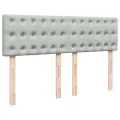 cadre de lit et matelas Gris clair 160x200cm Velours