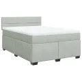 cadre de lit et matelas Gris clair 140x200cm Velours