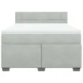 cadre de lit et matelas Gris clair 140x200cm Velours