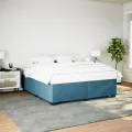 Cadre de lit sans matelas bleu 180x200 cm velours