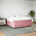 cadre de lit avec matelas Rose 180x200 cm Velours