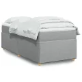 cadre de lit et matelas Gris clair 90x190 cm Tissu