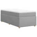 cadre de lit et matelas Gris clair 90x190 cm Tissu