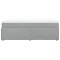cadre de lit et matelas Gris clair 90x190 cm Tissu