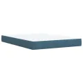 cadre de lit et matelas bleu 160x200 cm velours