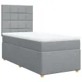 cadre de lit et matelas Gris clair 90x190 cm Tissu