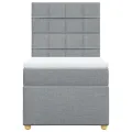 cadre de lit et matelas Gris clair 90x190 cm Tissu