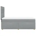 cadre de lit et matelas Gris clair 90x190 cm Tissu