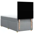 cadre de lit et matelas Gris clair 90x190 cm Tissu