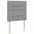 cadre de lit et matelas Gris clair 90x190 cm Tissu