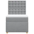 cadre de lit et matelas Gris clair 90x190 cm Tissu