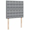 cadre de lit et matelas Gris clair 90x190 cm Tissu