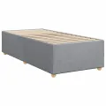 cadre de lit et matelas Gris clair 90x190 cm Tissu