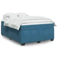 cadre de lit et matelas Bleu foncé 160x200cm Velours