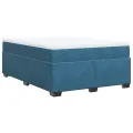 cadre de lit et matelas Bleu foncé 160x200cm Velours