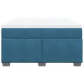cadre de lit et matelas Bleu foncé 160x200cm Velours