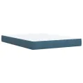 cadre de lit et matelas Bleu foncé 160x200cm Velours