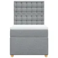 cadre de lit et matelas Gris clair 90x190 cm Tissu