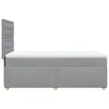 cadre de lit et matelas Gris clair 90x190 cm Tissu