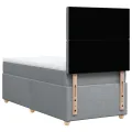cadre de lit et matelas Gris clair 90x190 cm Tissu