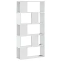 Bibliothèque 5 niveaux blanc 80,5x23,5x162,5 cm bois ingénierie