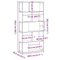 Bibliothèque 5 niveaux blanc 80,5x23,5x162,5 cm bois ingénierie