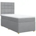 cadre de lit et matelas Gris clair 90x190 cm Tissu