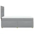 cadre de lit et matelas Gris clair 90x190 cm Tissu