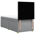 cadre de lit et matelas Gris clair 90x190 cm Tissu