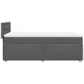 cadre de lit avec matelas Gris foncé 90x200 cm Tissu