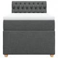 cadre de lit avec matelas Gris foncé 90x200 cm Tissu