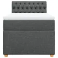 cadre de lit avec matelas Gris foncé 90x200 cm Tissu
