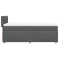 cadre de lit avec matelas Gris foncé 90x200 cm Tissu