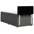 cadre de lit avec matelas Gris foncé 90x200 cm Tissu