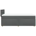 cadre de lit avec matelas Gris foncé 90x200 cm Tissu